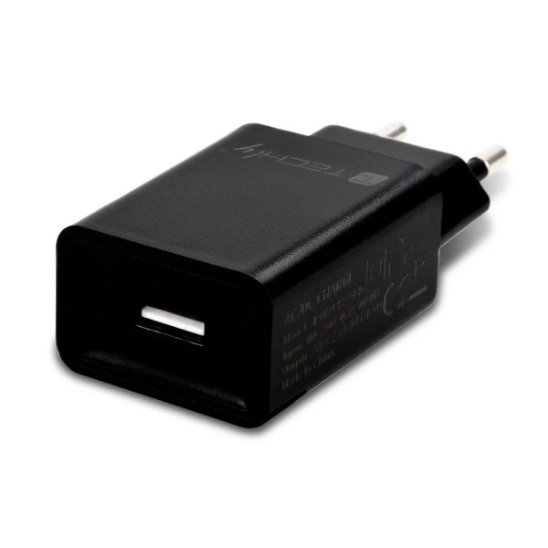 Techly Caricatore Alimentatore USB-A da Muro 5V 2.4A per Smartphone o Tablet