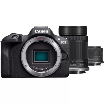 Kit Fotocamera mirrorless EOS R100+ obiettivi 18-45mm+55-210mm IS STM Kit Fotocamera mirrorless EOS R100+ obiettivi 18-45mm+55-210mm IS STM