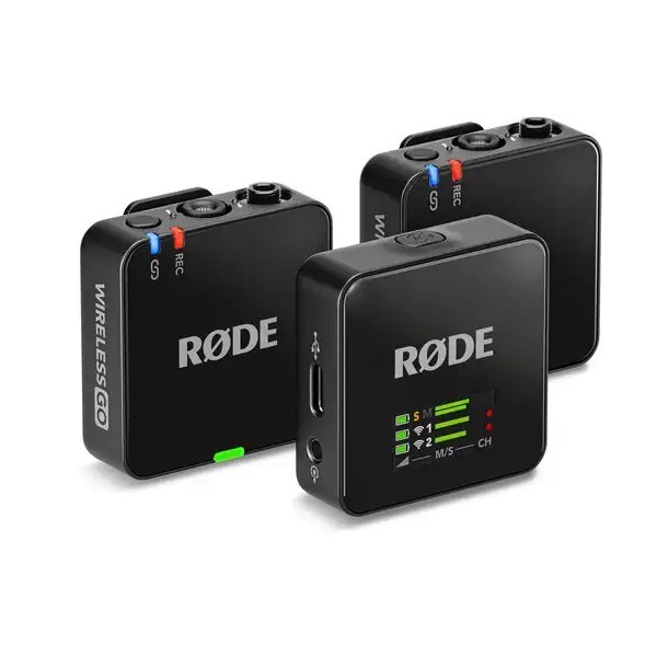 Microfono wireless digitale GOIII per 2 persone/registratore (2,4 GHz - Nero)