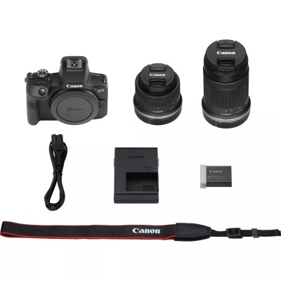 Canon EOS R100 + RF-S 18-45mm F4.5-6.3 IS STM + RF-S 55-200mm F5-7.1 IS STM Kit MILC 24,1 MP CMOS 6000 x 4000 Pixel Nero Canon EOS R100 + RF-S 18-45mm F4.5-6.3 IS STM + RF-S 55-200mm F5-7.1 IS STM Kit MILC 24,1 MP CMOS 6000 x 4000 Pixel Nero