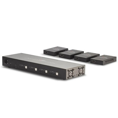 Lindy 38328 moltiplicatore AV Trasmettitore e ricevitore AV Nero