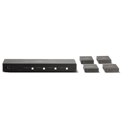 Lindy 38328 moltiplicatore AV Trasmettitore e ricevitore AV Nero